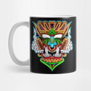 Tiki Mask Angry Face Mug